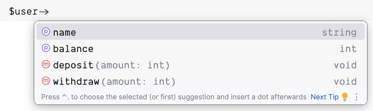 PhpStorm Suggestions